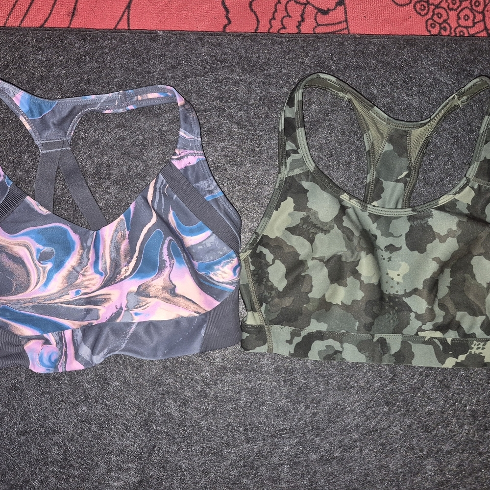 Marble Print and Camo Sports Bras Set